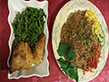 Nasi Goreng bereikte hete kip en kouseband