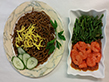 Bami met grote garnalen en kousebande